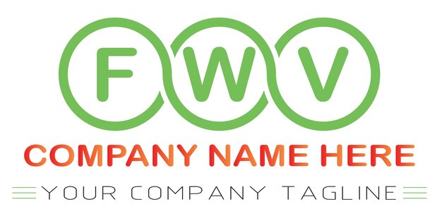 Diseño de logotipo de letra FWV