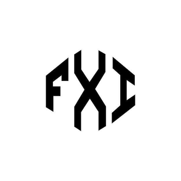 Diseño de logotipo de letra FXI con forma de polígono FXI polígono y forma de cubo diseño de logotipo FXI hexágono patrón de logotipo vectorial colores blanco y negro FXI monograma negocio y logotipo de bienes raíces