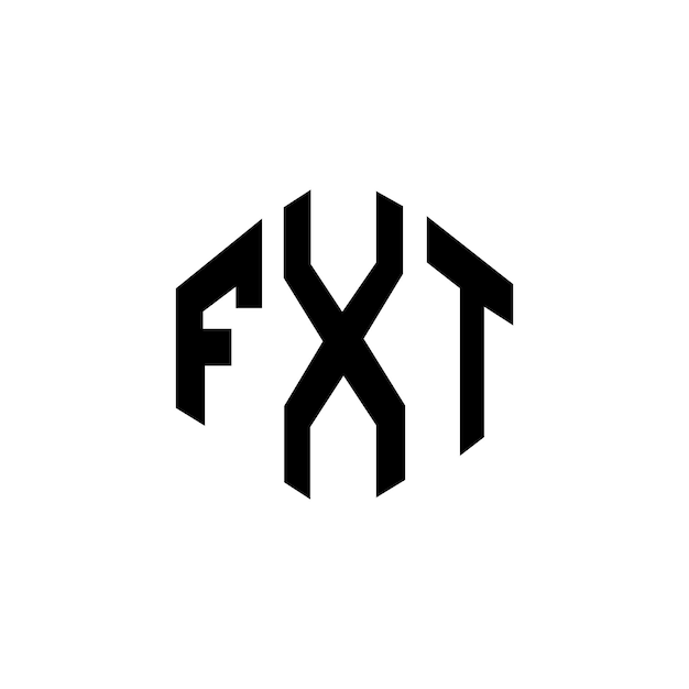 Diseño de logotipo de letra FXT con forma de polígono FXT diseño de logotipo en forma de póligono y cubo FXT hexágono patrón de logotipo vectorial colores blanco y negro FXT monograma de negocios y logotipo de bienes raíces