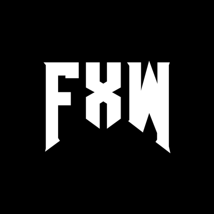 Vector diseño de logotipo de letra fxw para una empresa de tecnología diseño del logotipo fxw combinación de colores blanco y negro logotipo fxw vector diseño fxw icono fxw alfabeto fxw tipo de diseño del logotipo