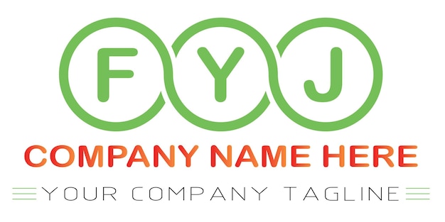 Diseño de logotipo de letra FYJ
