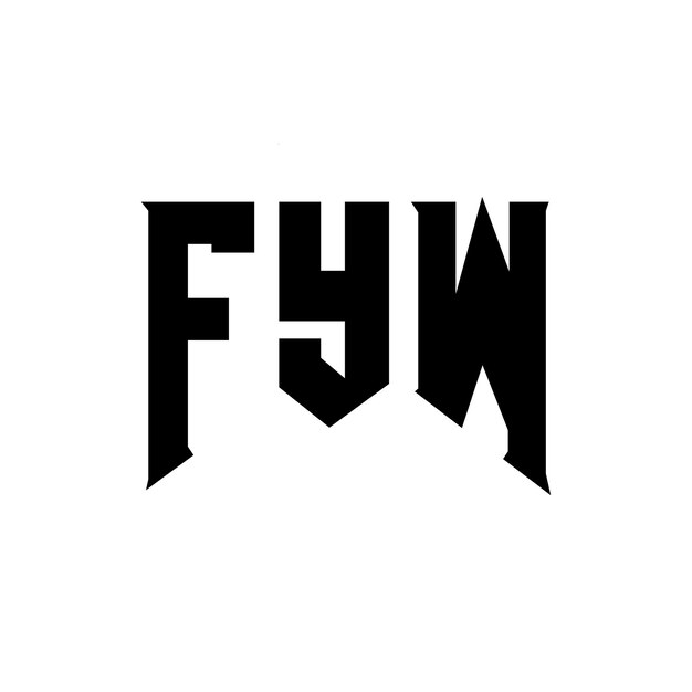Diseño de logotipo de letra FYW para una empresa de tecnología Diseño del logotipo FYW Combinación de colores blanco y negro FYW Logotipo Vector FYW Diseño del icono FYW Alfabeto FYW Tipo de diseño del logotipo