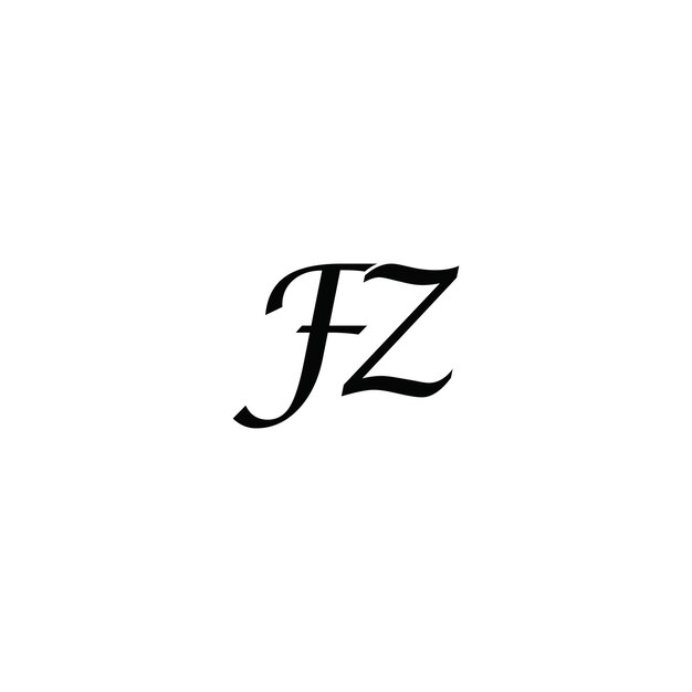 Diseño del logotipo de la letra FZ en FZ iniciales creativas concepto del logotipo de la letra FZ diseño del icono F Z