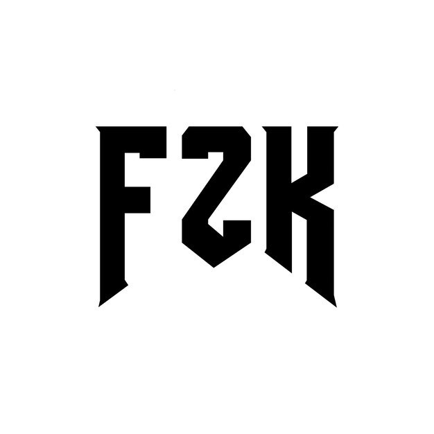 Diseño de logotipo de letra FZK para una empresa de tecnología Diseño del logotipo FZK combinación de colores blanco y negro FZK diseño de vector FZK icono FZK alfabeto FZK tipografía diseño del logotipo