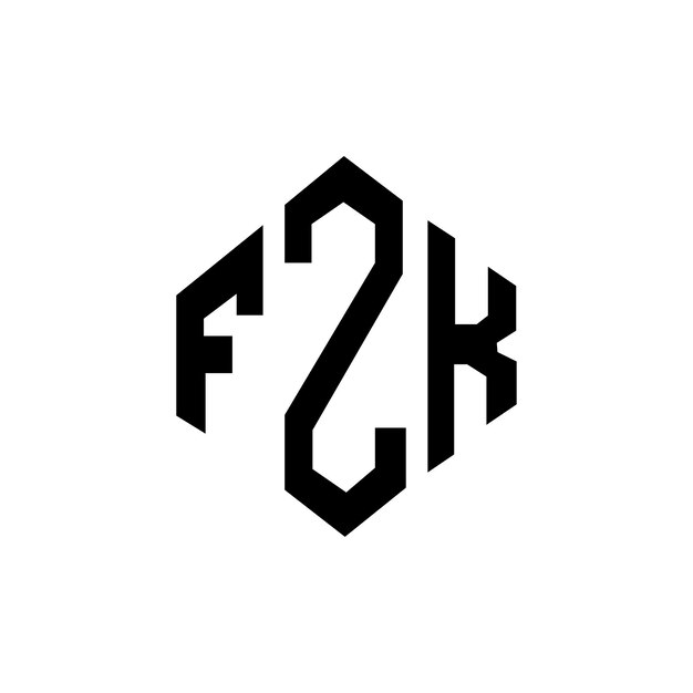 Diseño del logotipo de la letra FZK con forma de polígono FZK poligono y forma de cubo diseño del logotipo FZK hexágono modelo de logotipo vectorial colores blanco y negro FZK monograma logotipo de negocios e inmobiliario