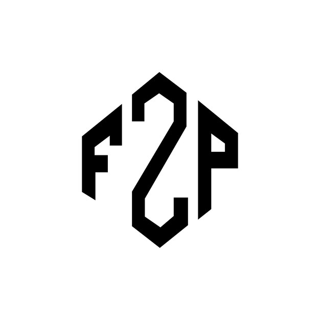 Diseño del logotipo de la letra FZP con forma de polígono FZP diseño del logotipo en forma de póligono y cubo FZP hexágono modelo de logotipo vectorial colores blanco y negro FZP monograma de negocios y logotipo inmobiliario