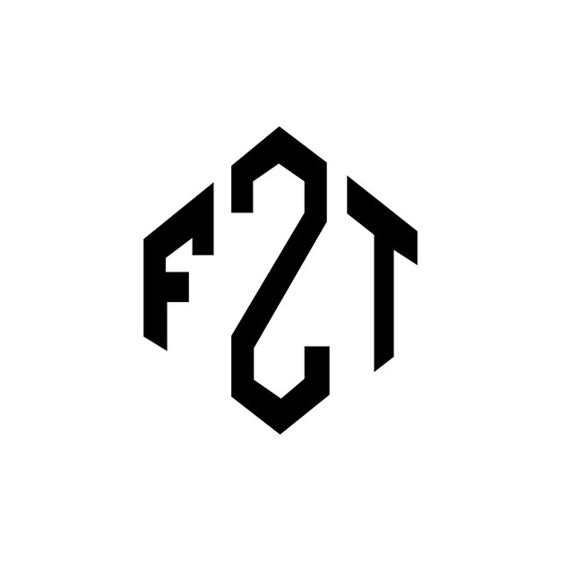 Diseño del logotipo de la letra FZT con forma de polígono FZT poligono y forma de cubo diseño del logotipo FZT hexágono patrón del logotipo vectorial colores blanco y negro FZT monograma logotipo de negocios e inmobiliario