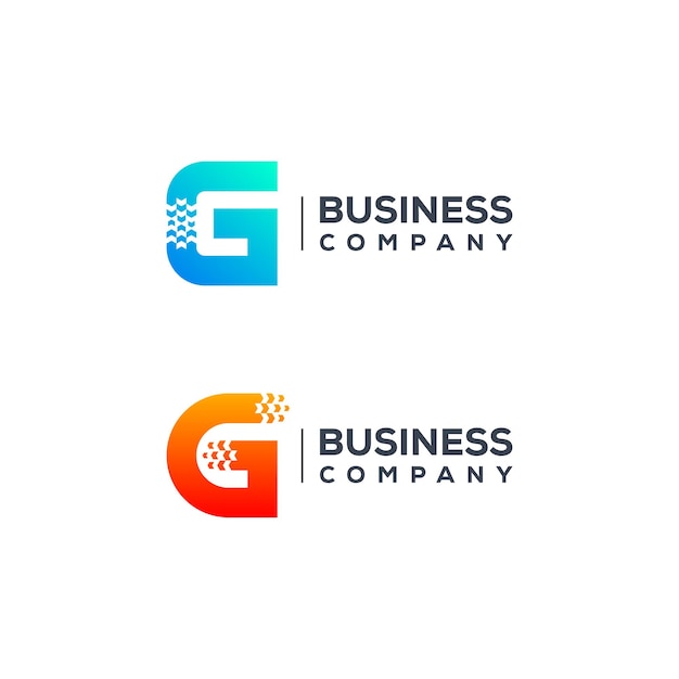 Diseño de logotipo de letra g abstracta con forma de puntero de flechas para logistics delivery express company