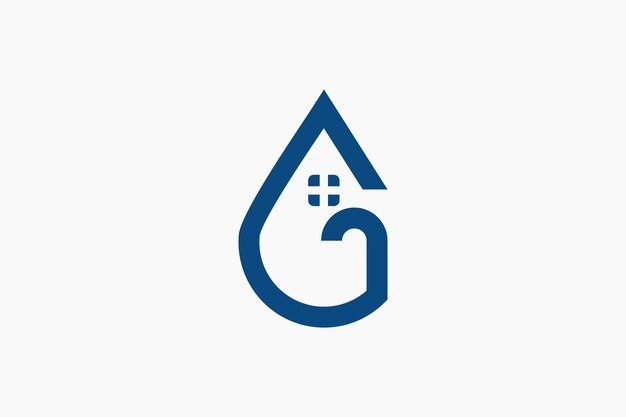 Diseño del logotipo de la letra g con el concepto del logotipo de la casa.