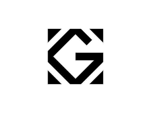Diseño del logotipo de la letra G cuadrada