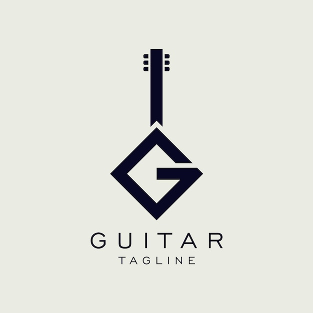 Diseño del logotipo de la letra G Guitar