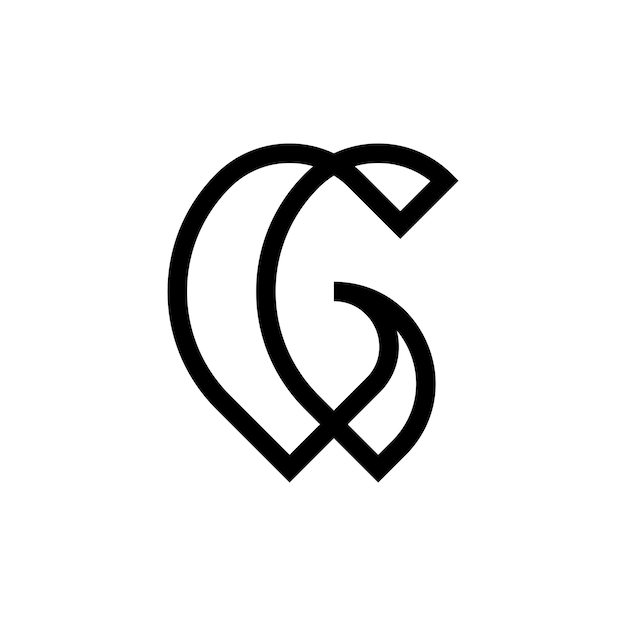 Diseño del logotipo de la letra G línea monograma