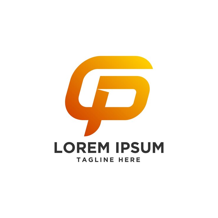 Vector diseño de logotipo letra g y p