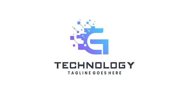 Diseño del logotipo de la letra G para la tecnología
