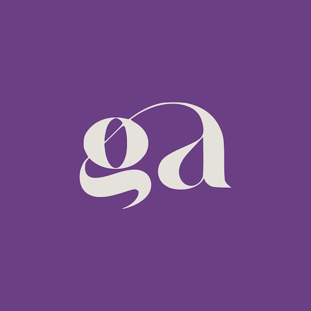 Diseño del logotipo de la letra GA
