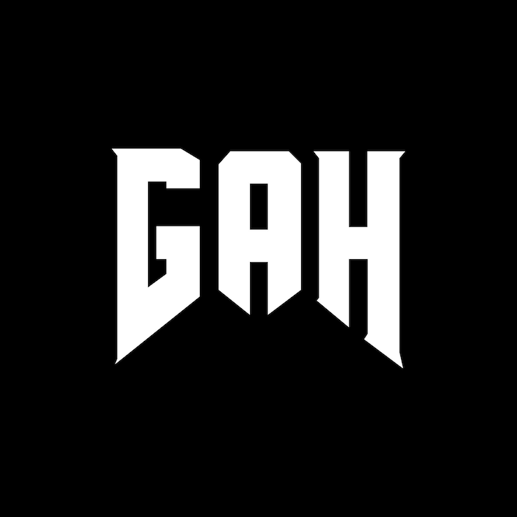 Vector diseño de logotipo de letra gah para una empresa de tecnología diseño de logotipo gah combinación de colores blanco y negro gah logotipo gah vector gah diseño icono gah alfabeto gah tipografía diseño de logotipo