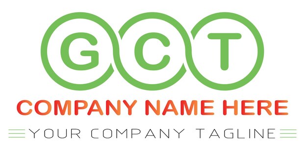 Diseño de logotipo de letra GCT