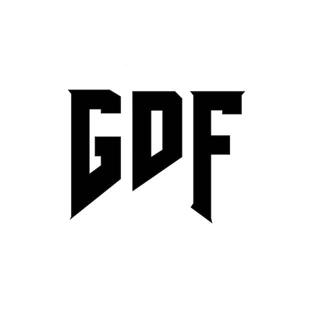 Diseño de logotipo de letra GDF para una empresa de tecnología Diseño del logotipo GDF combinación de colores blanco y negro Logotipo GDF Vector Diseño GDF Icono GDF Alfabeto GDF Tipo de diseño de logotipo
