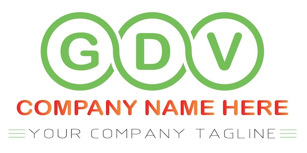 Diseño de logotipo de letra GDV