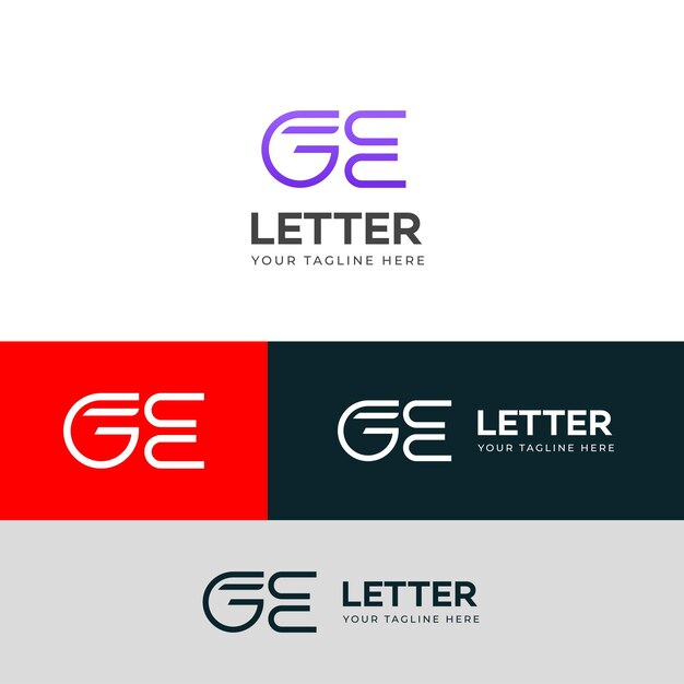 Diseño del logotipo de la letra GE EG