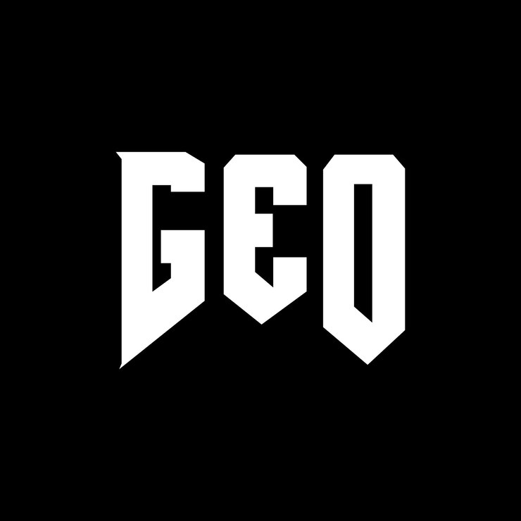 Vector diseño de logotipo de letra geo para una empresa de tecnología geo diseño de logotipo combinación de colores blanco y negro geo logotipo geo vector geo diseño del icono geo alfabeto geo tipografía diseño del logotipo