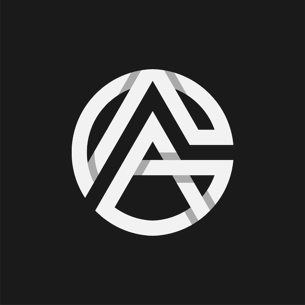 Diseño del logotipo de la letra geométrica GA o del monograma AG