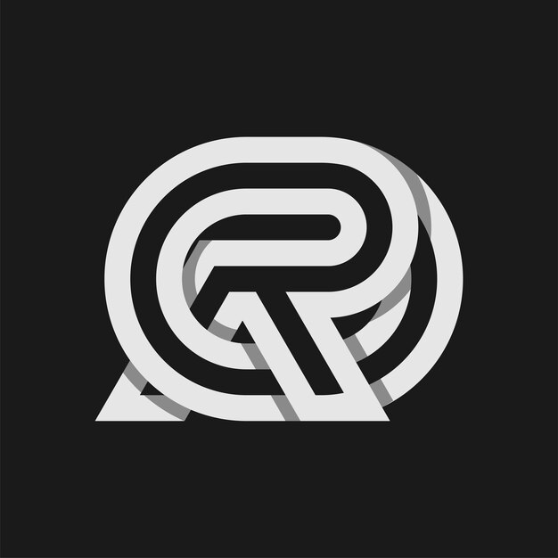 Diseño del logotipo de la letra geométrica RO o del monograma OR