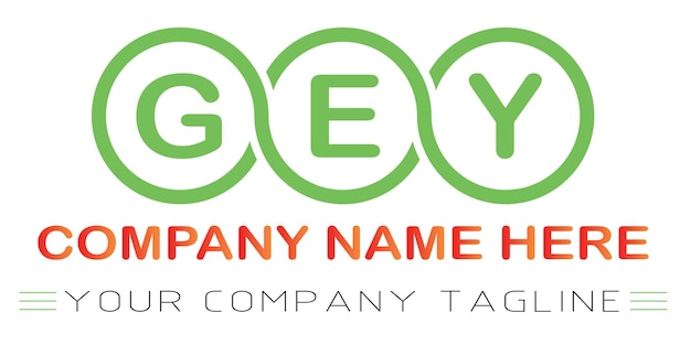 Diseño de logotipo de letra GEY