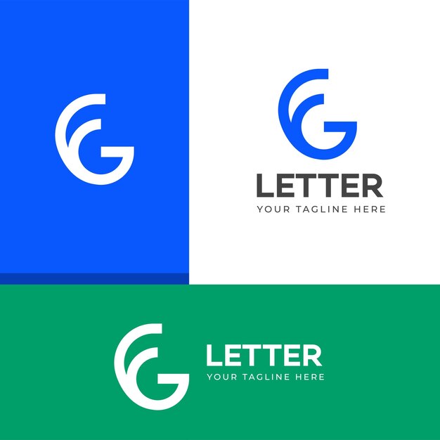 Diseño del logotipo de la letra GF FG
