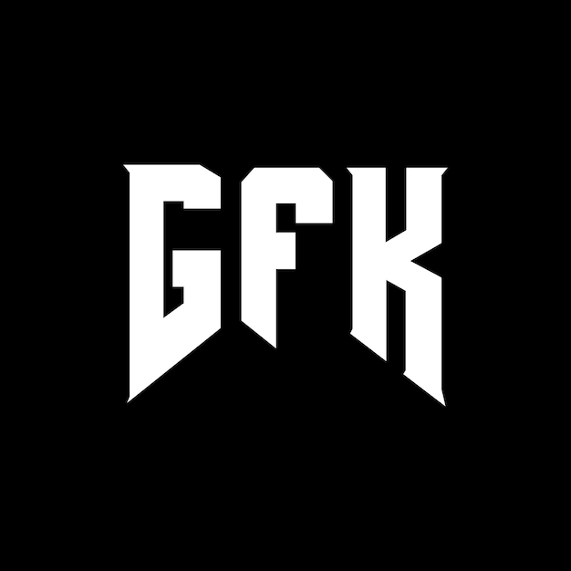 Diseño de logotipo de letra GFK para la compañía tecnológica GFK Diseño del logotipo Negro y blanco Combinación de colores GFK Logotipo GFK Vector GFK diseño Icono GFK Alfabeto GFK Tipografía diseño del logotipo