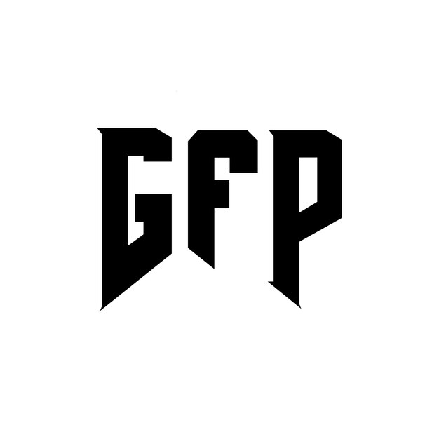 Diseño de logotipo de letra GFP para una empresa de tecnología Diseño del logotipo GFP combinación de colores blanco y negro Logotipo GFP vector GFP diseño Icono GFP alfabeto GFP tipografía diseño del logotipo