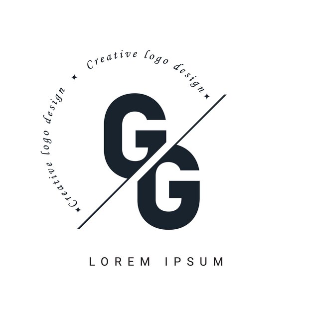 Diseño del logotipo de la letra GG con un corte creativo Diseño creativo del logotipo