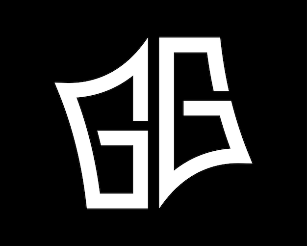 El diseño del logotipo de la letra GG es arte vectorial
