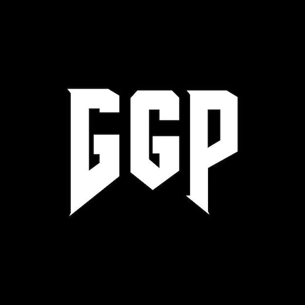 Diseño de logotipo de letra GGP para la compañía de tecnología Diseño del logotipo GGP combinación de colores blanco y negro