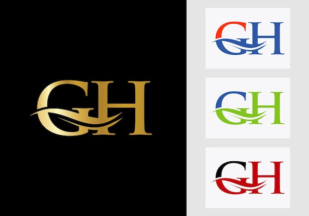 Vector diseño del logotipo de la letra gh. signo de logotipo gh