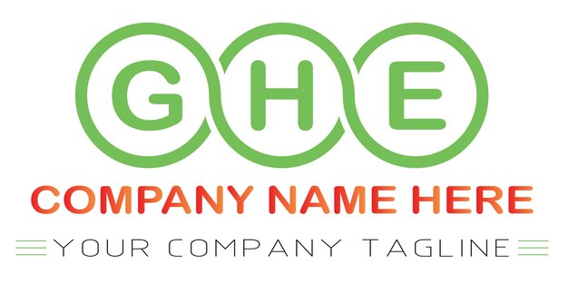 Diseño del logotipo de la letra GHE