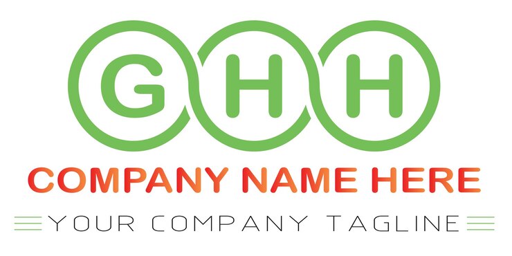 Vector diseño de logotipo de letra ghh
