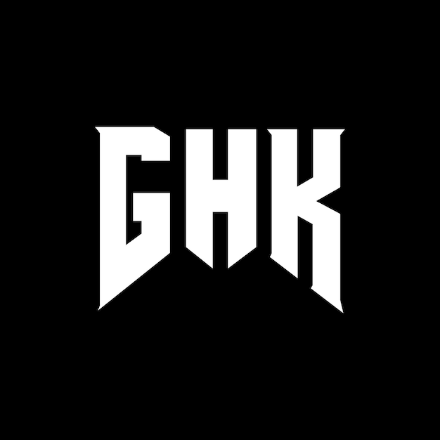 Diseño de logotipo de letra GHK para una empresa de tecnología Diseño de Logotipo GHK combinación de colores blanco y negro Logotipo GKK Vector Diseño GHK Icono GHK Alfabeto GHK Tipotipo Diseño del logotipo