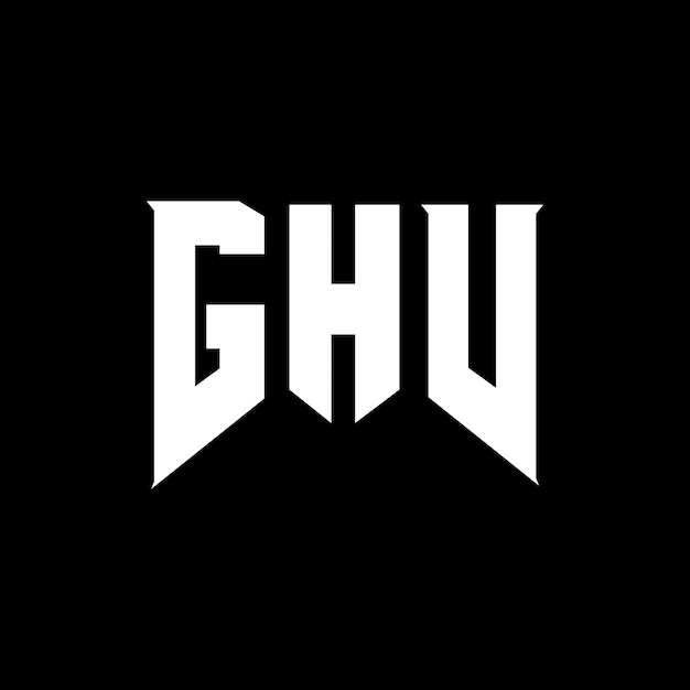Diseño de logotipo de letra GHV para una empresa de tecnología Diseño del logotipo GHV combinación de colores blanco y negro Logotipo GHV vector diseño GHV icono GHV alfabeto GHV tipografía diseño del logotipo