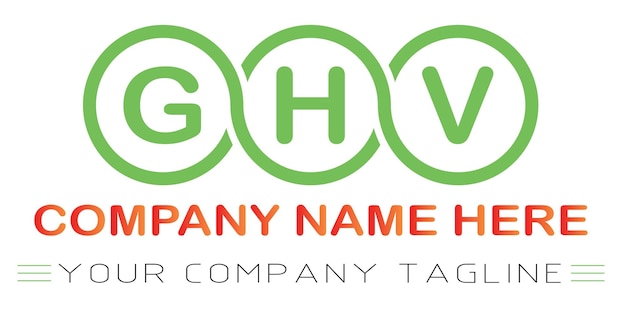 Diseño de logotipo de letra GHV