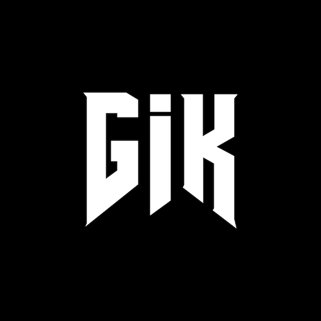Diseño de logotipo de letra GIK para la empresa de tecnología GIK diseño de logotipo combinación de colores blanco y negro GIK logotipo GIK vector GIK diseño icono GIK alfabeto GIK tipografía diseño del logotipo