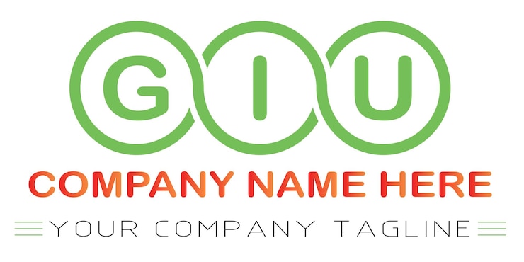 Vector diseño de logotipo de letra giu
