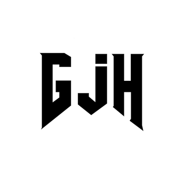 Diseño de logotipo de letra GJH para una empresa de tecnología Diseño de Logotipo GJH Combinación de colores blanco y negro Logo GJH Vector GJH Diseño del icono GJH Alfabeto GJH Tipografía Diseño del logotipo