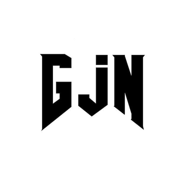 Diseño de logotipo de letra GJN para una empresa de tecnología Diseño del logotipo GJN Combinación de colores blanco y negro Logo GJN Vector GJN Diseño del icono GJN Alfabeto GJN Tipo de diseño del logotipo