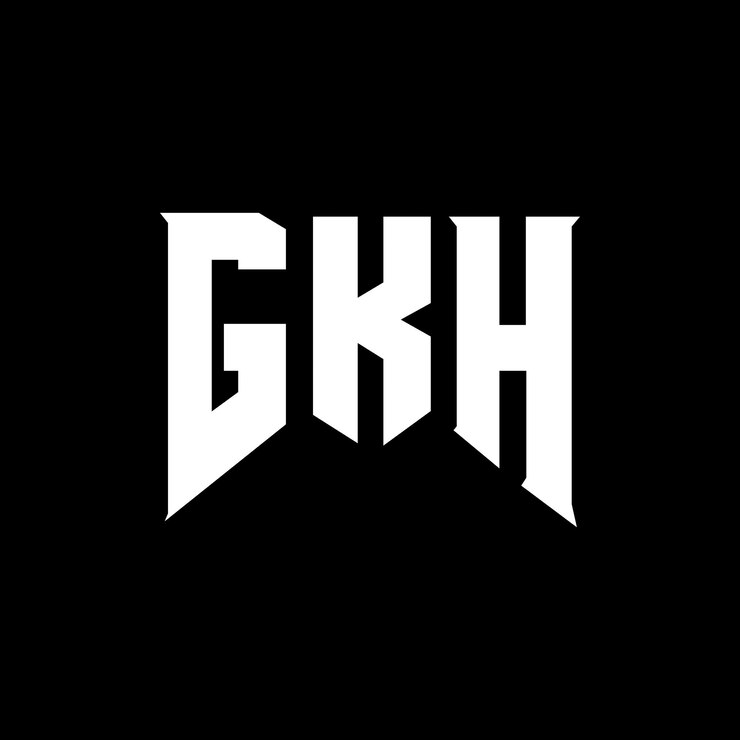 Vector diseño de logotipo de letra gkh para la compañía de tecnología diseño de logotipo gkh combinación de colores blanco y negro logotipo gkh vector diseño gkh icono gkh alfabeto gkh tipografía diseño del logotipo