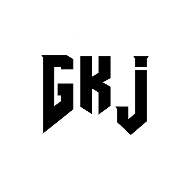 Diseño de logotipo de letra GKJ para la compañía de tecnología GKJ diseño de logotipo combinación de colores blanco y negro GKJ logotipo GKJ vector GKJ diseño GKJ icono GKJ alfabeto GKJ tipografía logotipo diseño