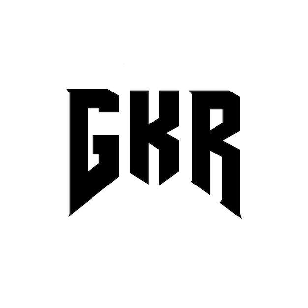 Diseño de logotipo de letra GKR para una empresa de tecnología Diseño del logotipo GKR combinación de colores blanco y negro GKR logotipo Vector GKR diseño del icono GKR alfabeto GKR tipografía diseño del logotipo