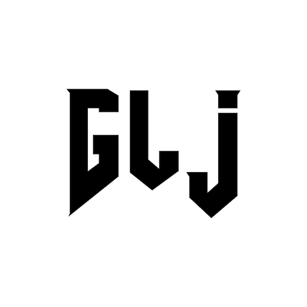Diseño de logotipo de letra GLJ para la compañía tecnológica GLJ Diseño de Logotipo de color blanco y negro Combinación de colores GLJ Logotipo GLJ Vector GLJ Diseños Iconos GLJ Alfabeto GLJ Tipografía Diseño del logotipo
