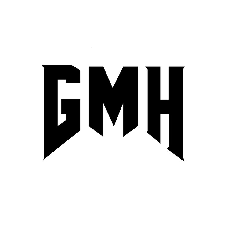 Vector diseño de logotipo de letra gmh para la compañía de tecnología diseño de logotipo gmh combinación de colores blanco y negro diseño de diseño de logotipo gmh vector gmh diseño de icono gmh alfabeto gmh tipografía