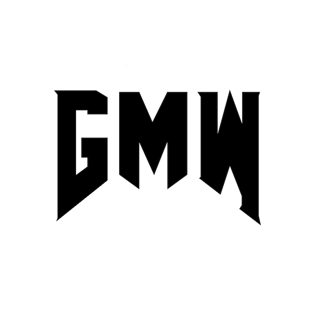 Diseño de logotipo de letra de GMW para la empresa de tecnología Diseño del logotipo de GMW combinación de colores blanco y negro Logotipo GMW vector diseño GMW icono GMW alfabeto GMW tipografía diseño del logotipo